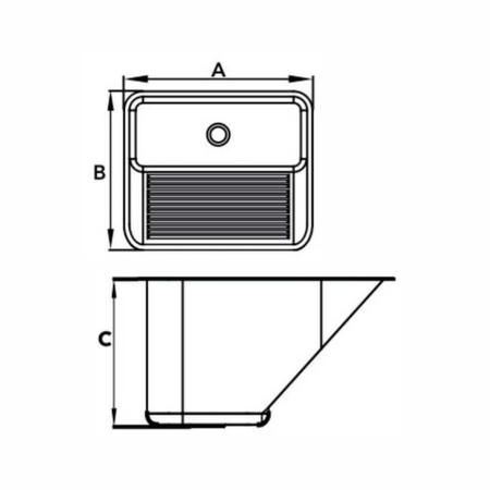 Imagem de Tanque Em Aço Inox Monobloco Para Embutir 53,3x43 Cm Ghelplus