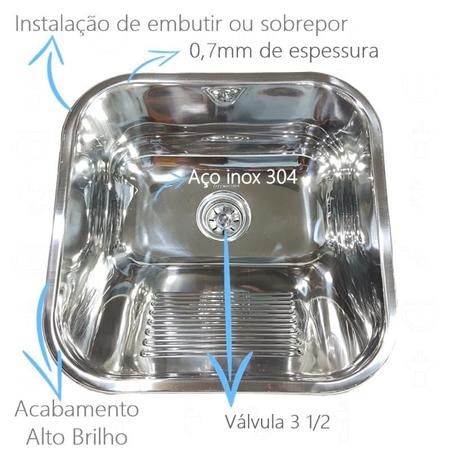 Imagem de Tanque inox 40x40x22cm tecnocuba