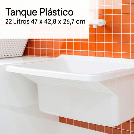 Imagem de Tanque Lavar Roupas Plástico 47 X 43cm Astra + Sifãos