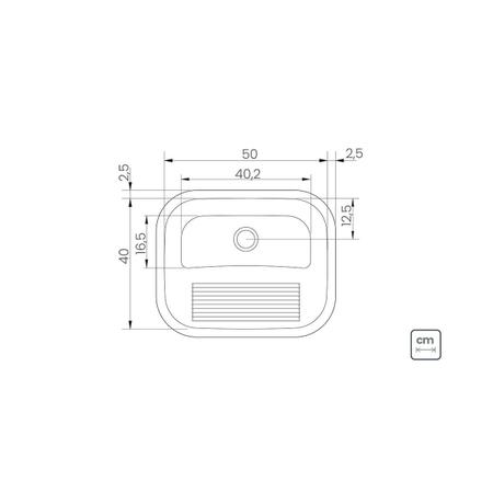 Imagem de Tanque Tramontina Hera 50x40 94400107 Inox Acetinado