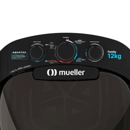 Imagem de Tanquinho/Máquina de lavar roupa Semiautomática Mueller Family com Aquatec 12kg Preta