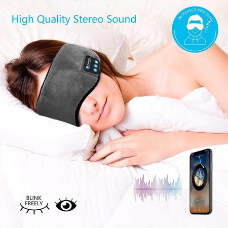Máscara Tapa Olho de Dormir Com Fone de Ouvido Bluetooth Embutido USB