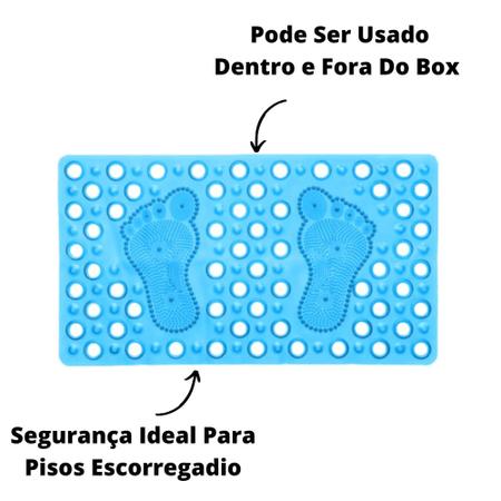 Imagem de Tapete Antiderrapante Para Banheiro Box Chuveiro Pé Ventosa Silicone