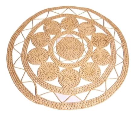 Imagem de Tapete Artesanal Decorativo 95cm Diâmetro Fibra Natural