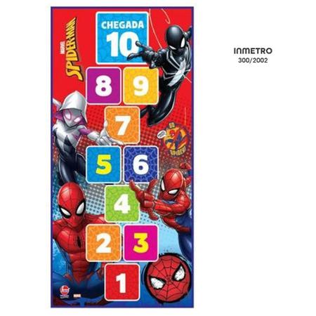 Imagem de Tapete Atividades Amarelinha Homem Aranha 140x70 3001 Lider