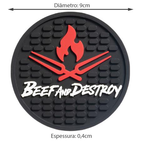 Imagem de Tapete Bar Beef And Destroy + 6 Porta Copos