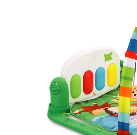 Tapete de Atividades com Piano Musical Infantil Animais Verde Baby