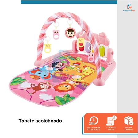 Imagem de Tapete Bebê Mobile Musical Melodia Baby Style Animais Tatame Infantil Portátil Termico Musical Piano Ginásio Atividades Educativo Interativo