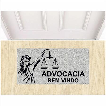 Tapete capacho advocacia 80x40 fundo prata - ZAP TAPETES Imagem de Tapete capacho advocacia 80x40 fundo prata