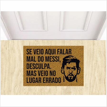 Imagem de Tapete capacho se veio falar mal do messi, medida porta para sala, quarto, banheiro.