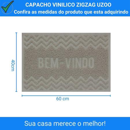 Imagem de Tapete Capacho Vinilico Zigzag 40x60cm Uzoo Porta Entrada Decoração Antiderrapante