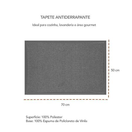 Imagem de Tapete Cozinha Passadeira Antiderrapante Retangular Marrom 2un