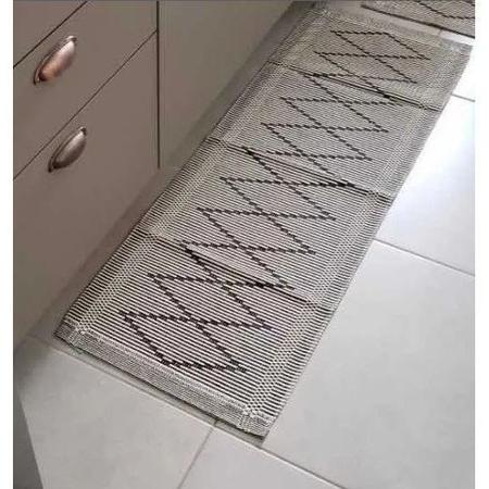 Imagem de Tapete Cozinha Quarto Banheiro 3 Pecas Alta Qualidade Algodão Fibras Naturais Artesão PRETO