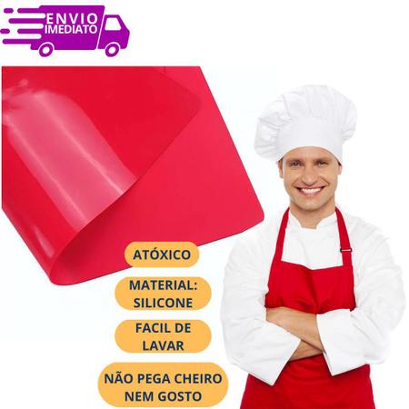 Imagem de Tapete Culinário Silicone Antiaderente para Amassar Assar Forno não Gruda Confeitaria