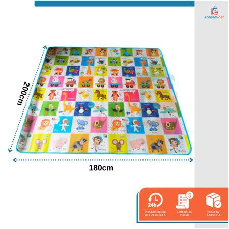 Imagem de Tapete de Atividades Infantil Grande Educativo para Bebês 200 x 180cm