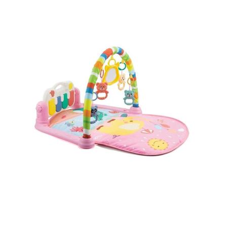 Imagem de Tapete De Atividades Para Bebê Multifuncional Alegria Piano Musical Cabo USB Rosa- Color Baby