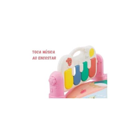 Imagem de Tapete De Atividades Para Bebê Multifuncional Alegria Piano Musical Cabo USB Rosa- Color Baby