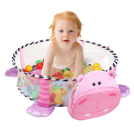 Imagem de Tapete de Atividades Piscina de Bolinhas Hippo Rosa Baby Style
