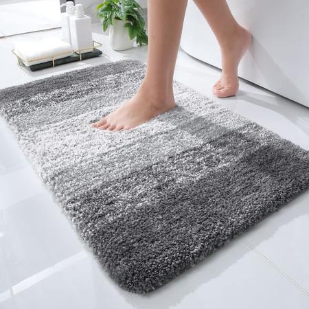 Imagem de Tapete de banho OLANLY Luxury Microfiber 60x40cm Cinza Absorvente