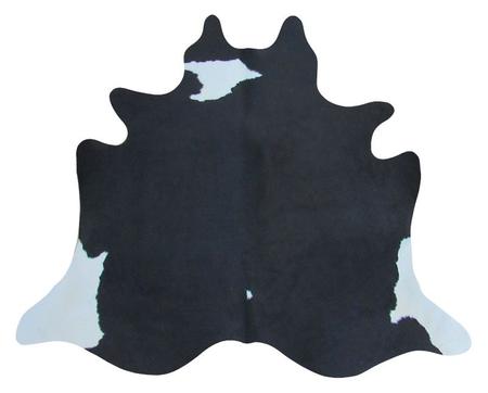Imagem de Tapete de couro. Pele em formato natural. L 1,70 x C 1,60 m. Preto e branco. Ref. P1253