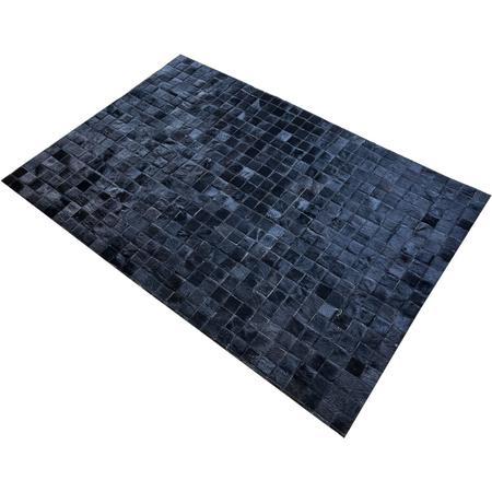 Imagem de Tapete de couro preto natural 1,00x1,50 sem borda peça 5x5cm