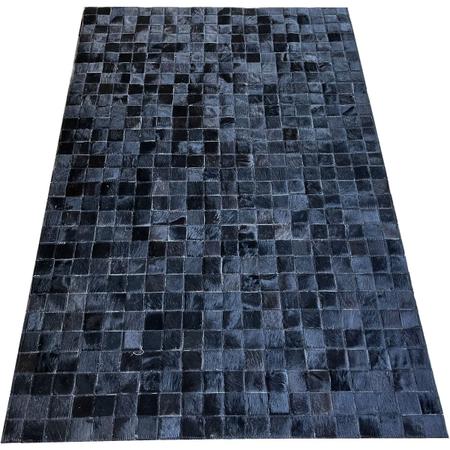 Imagem de Tapete de couro preto natural 1,00x1,50 sem borda peça 5x5cm