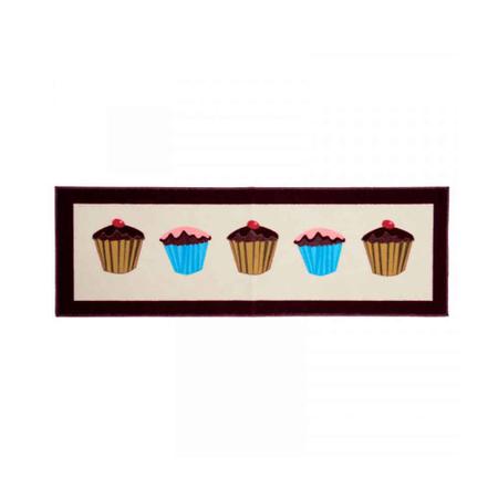 Imagem de Tapete de Cozinha Vizapi Cupcake 40x120 cm Multicolorido