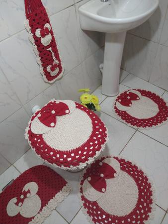 Imagem de Tapete De Crochê Conjunto Banheiro Minnie Criativa