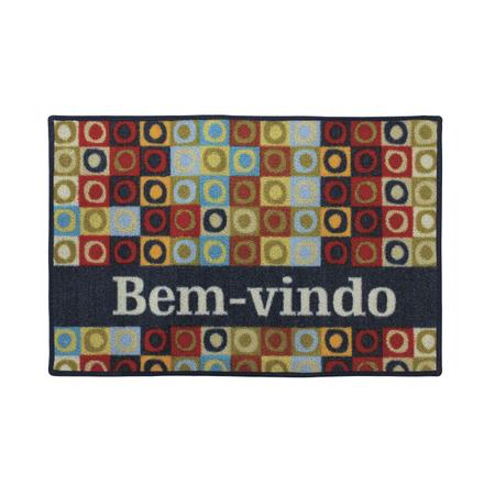 Imagem de Tapete de Entrada Bem-Vindo 40cmx60cm Isadora Design Bem-Vindo Círculos