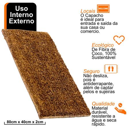 Imagem de Tapete de entrada fibra de coco ecológico 80x40 cm 