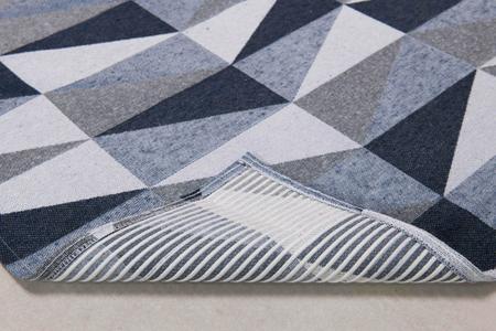 Imagem de Tapete de Jacquard Geométrico 1,00 x 1,40 Ladrilhado Azul Marinho