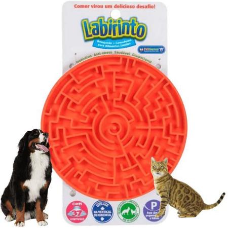 Tapete De Lamber Comer p/ Cães E Gatos Pet Games Labirinto P em