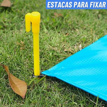 Imagem de Tapete de Praia Impermeável Esteira Cobertor Toalha Acampamento Camping Retiro Fibra de Poliéster Folding 2 x 2,10m Grande