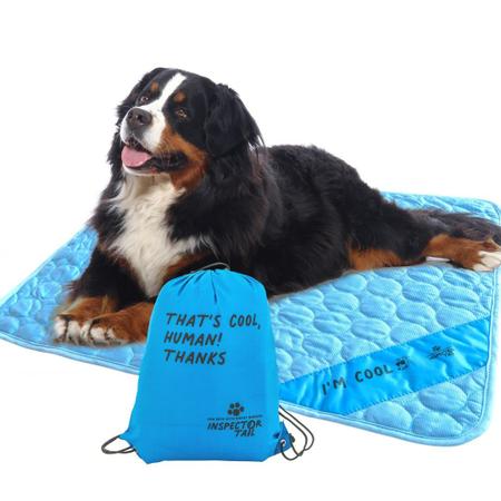 Tapete de refrigeração e viagem Inspector Tail para cães e gatos azul Imagem de Tapete de refrigeração e viagem Inspector Tail para cães e gatos azul