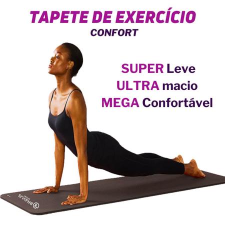 Tapete de Yoga Preto Bravus Sport em NBR com sacola - Tapete para