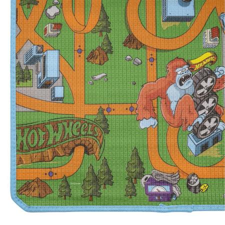 Imagem de TAPETE DUPLA FACE RECREIO MATTEL HOT WHEELS 90x140cm JOLITEX