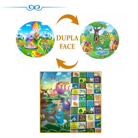 Imagem de Tapete Educativo Infantil 99 toys 200 x 180cm Dupla Face