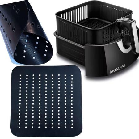 Imagem de Tapete Folha Teflon Cesto Air Fryer Grande Quadrado 26cm