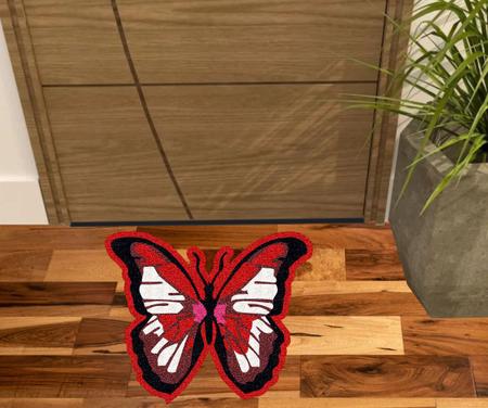 Imagem de Tapete formato borboleta muito legal e divertido de muito decorativo.