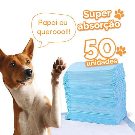 Imagem de Tapete Higiênico Fralda Cães Pet Absorção 50 Unidades 80X60