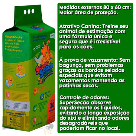 Imagem de Tapete Higienico P/ Cachorro Cães Super Secão 80x60 - 60 Unid