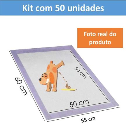 Imagem de Tapete Higiênico Profissional 30 ou 50 Unidades- 1ª Linha (60x55) para pet cão cachorro