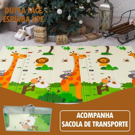 Imagem de Tapete Infantil Emborrachado Dobrável 6mm Dupla face Interativo Bebe Educacional 2,0x1,5M