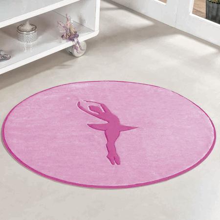 Imagem de Tapete Infantil Premium Formato Bailarina Rosa 78cm x 68cm