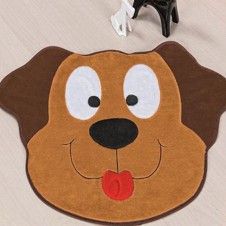 Imagem de Tapete Infantil Premium Formato Cachorro Feliz Caramelo 78cm x 55cm