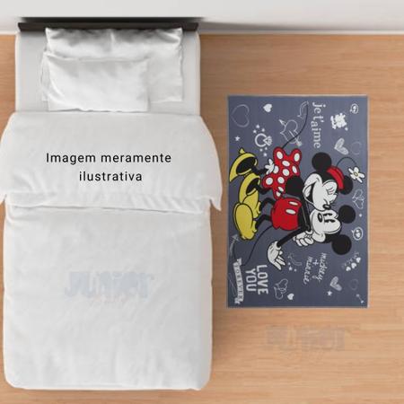 Imagem de Tapete Mickey E Minnie Quarto Infantil Criança Bebê 1m Decoração Masculino Feminino Disney Cinza