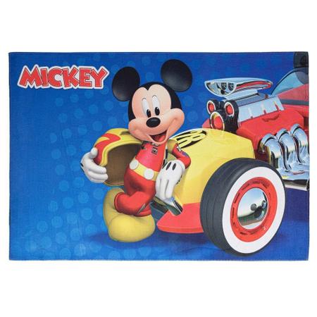 Imagem de Tapete Mickey Piloto Infantil Criança Bebê 1m Decoração Quarto Sala Banheiro Masculino Disney Azul