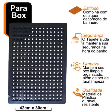 Imagem de TAPETE PARA BOX DE BANHEIRO DE BORRACHA 42x30CM PRETO