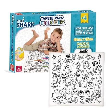 Imagem de Tapete Para Colorir Club Shark Macio E Lavavel 68X65 Cm