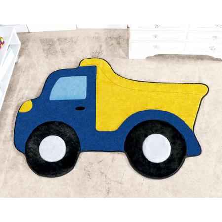 Imagem de Tapete para Quarto Infantil de Menino Caminhão Caçamba Azul
